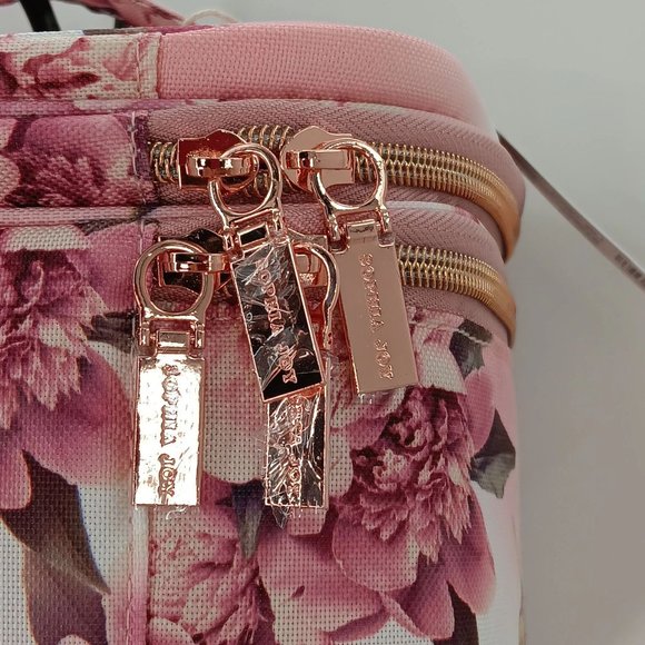 CONAIR SOPHIA JOY PINK FLORAL PRINT TRAIN CASE, MAKEUP BAG TRAVEL BAG FOR COSMET - Picture 5 of 16